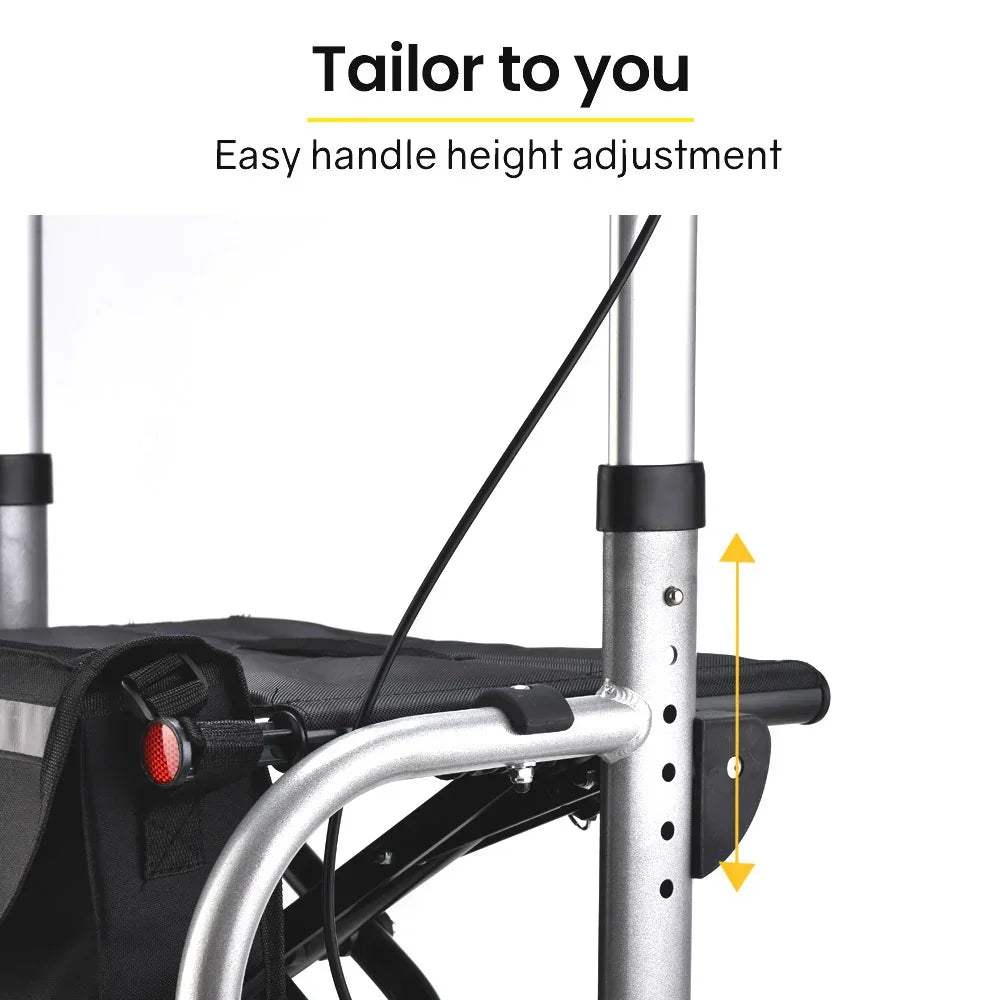 Rollator Wheelchair 2-in-1 Folding Silver Walker