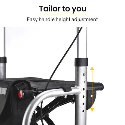 Rollator Wheelchair 2-in-1 Folding Silver Walker