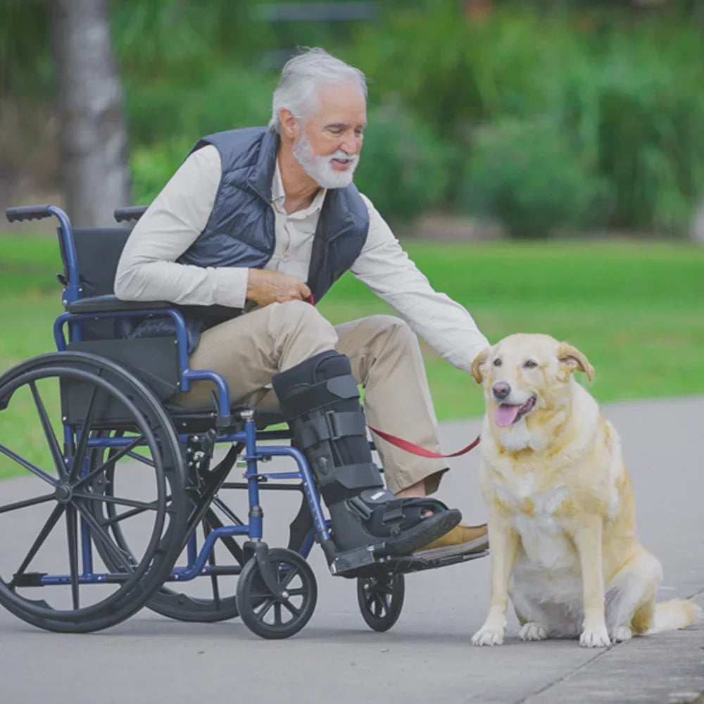 Wheelchair 24 Inch Folding Lightweight Blue -136kg Capacity