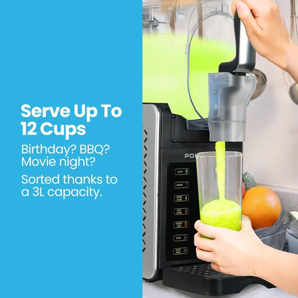 POLYCOOL 3L Slushie Frozen Drink Maker, Home Slush Machine, Fast Chilling, Easy Digital Controls - Stacks Warehouse