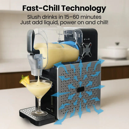 POLYCOOL 3L Slushie Frozen Drink Maker, Home Slush Machine, Fast Chilling, Easy Digital Controls - Stacks Warehouse