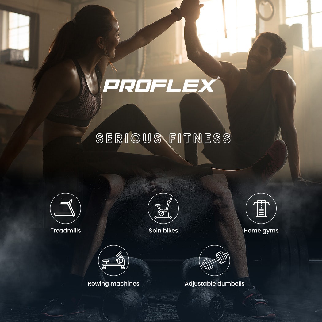 PROFLEX serious fitness gear: treadmills, spin bikes, home gyms, rowing machines, adjustable dumbbells