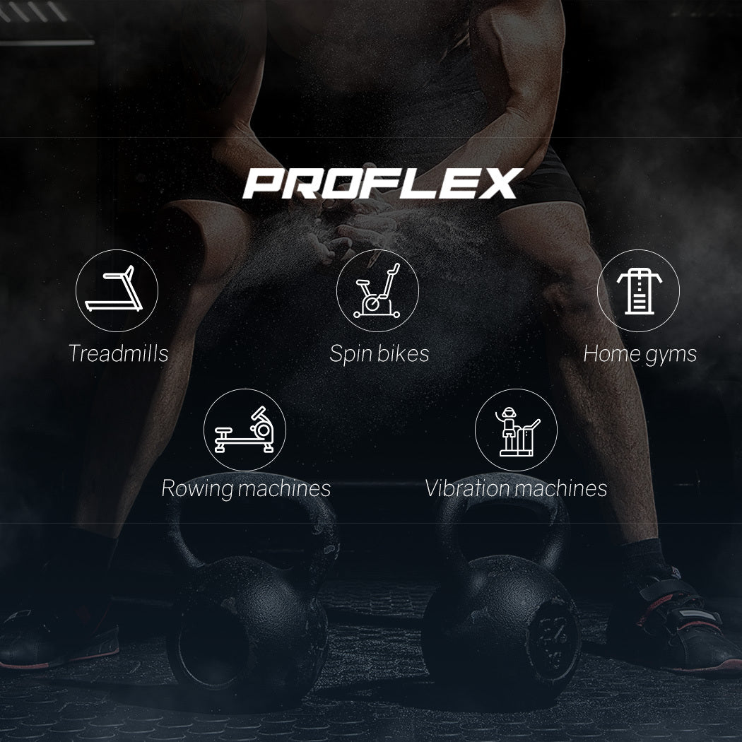 PROFLEX fitness equipment: treadmills, spin bikes, home gyms, rowing & vibration machines for workout