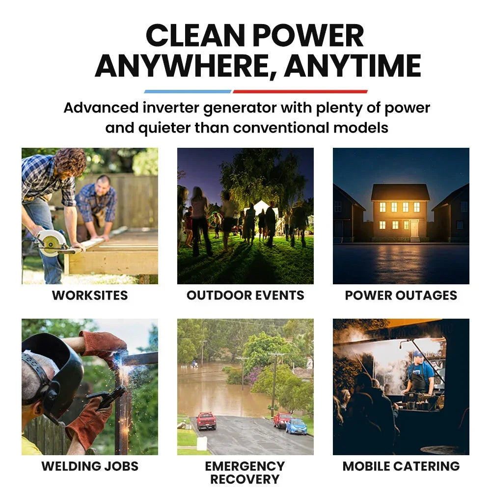 GENPOWER 8.5kW Inverter Generator - Remote Start ATS Compatible