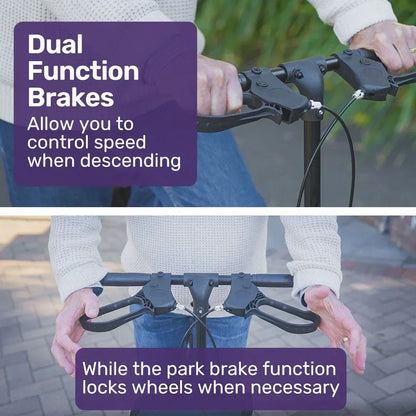 Knee Scooter Walker with Dual Brakes & Bag Red