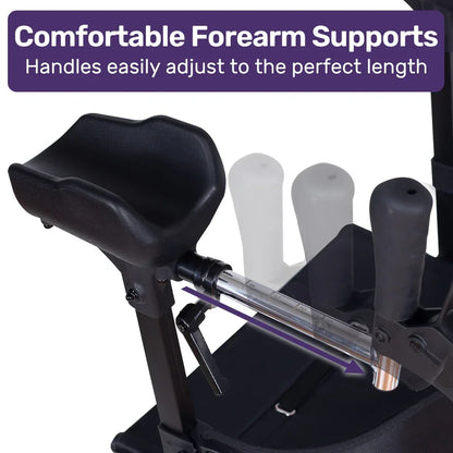 Rollator Walker Upright with Forearm Support & Seat Grey