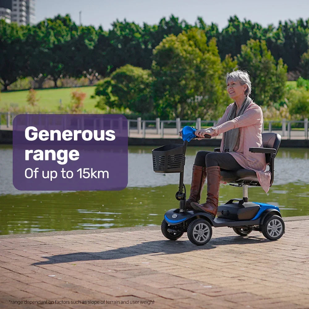 Mobility Scooter Mid-Size Lithium Fast Charge Blue