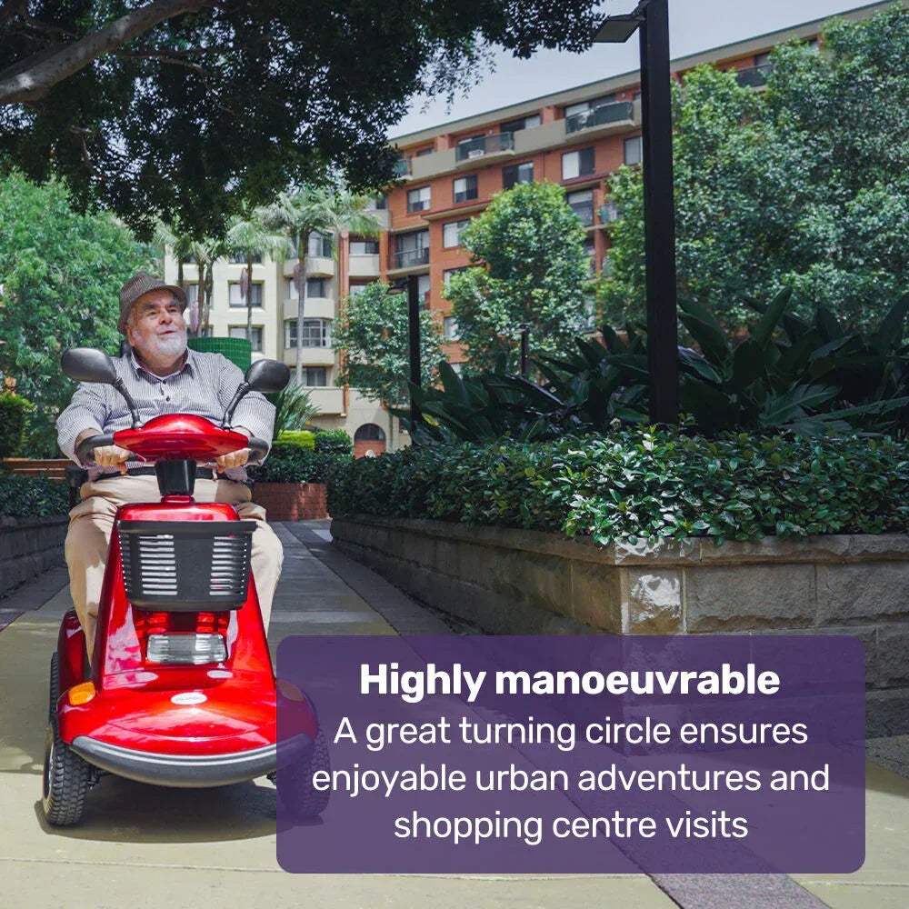 Mobility Scooter Extra Large 182kg Capacity Red