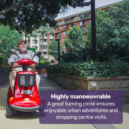 Mobility Scooter Extra Large 182kg Capacity Red