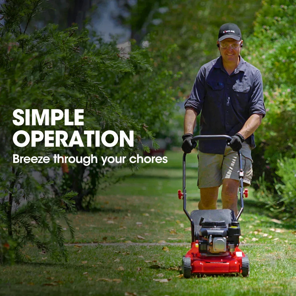 Baumr-AG 139cc Petrol Lawn Mower 16" Hand Push 4-Stroke