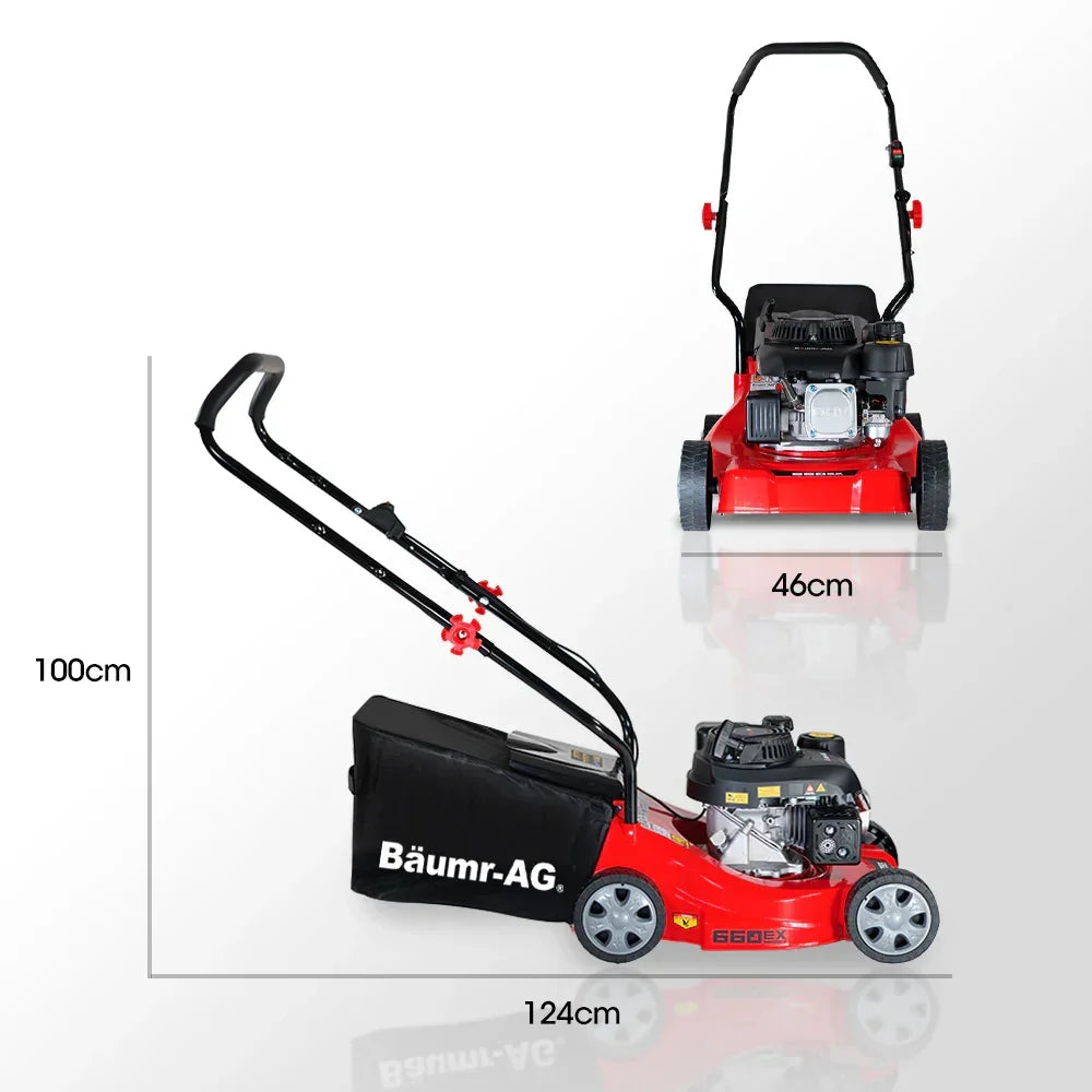 Baumr-AG 139cc Petrol Lawn Mower 16" Hand Push 4-Stroke