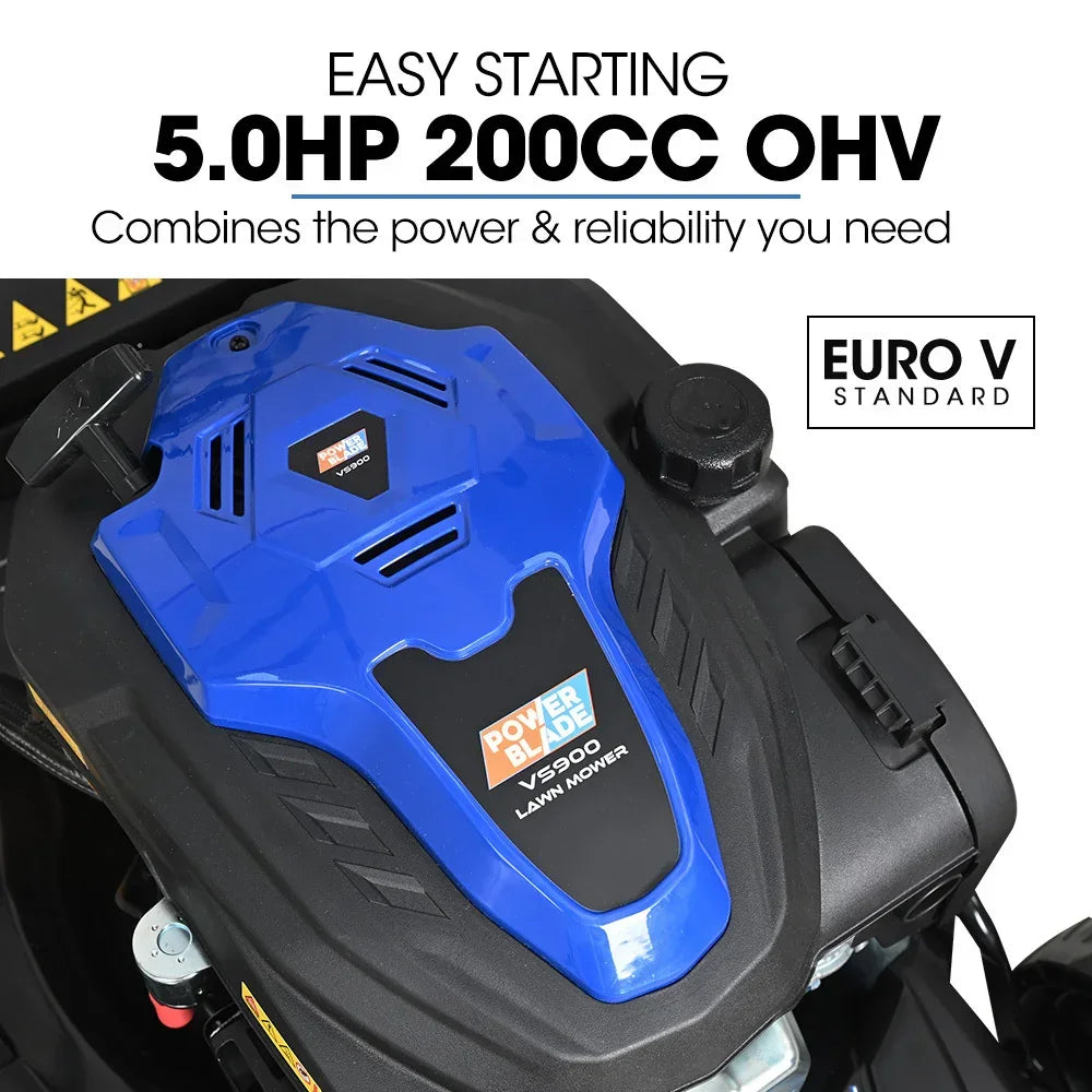PowerBlade 20" Self-Propelled Petrol Lawn Mower 200cc