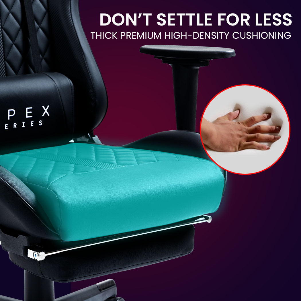 Overdrive Apex Series Gaming Chair with Footrest Black 180 Degree Recline