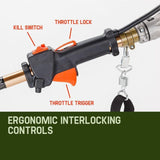 BAUMR-AG 65cc 9in1 Long Reach Garden Multi-tool, Pole Saw, Hedge & Line Trimmer, Brush Cutter, 12" Tree Trimming Pruning Chainsaw Bar, 2 Extension Shafts