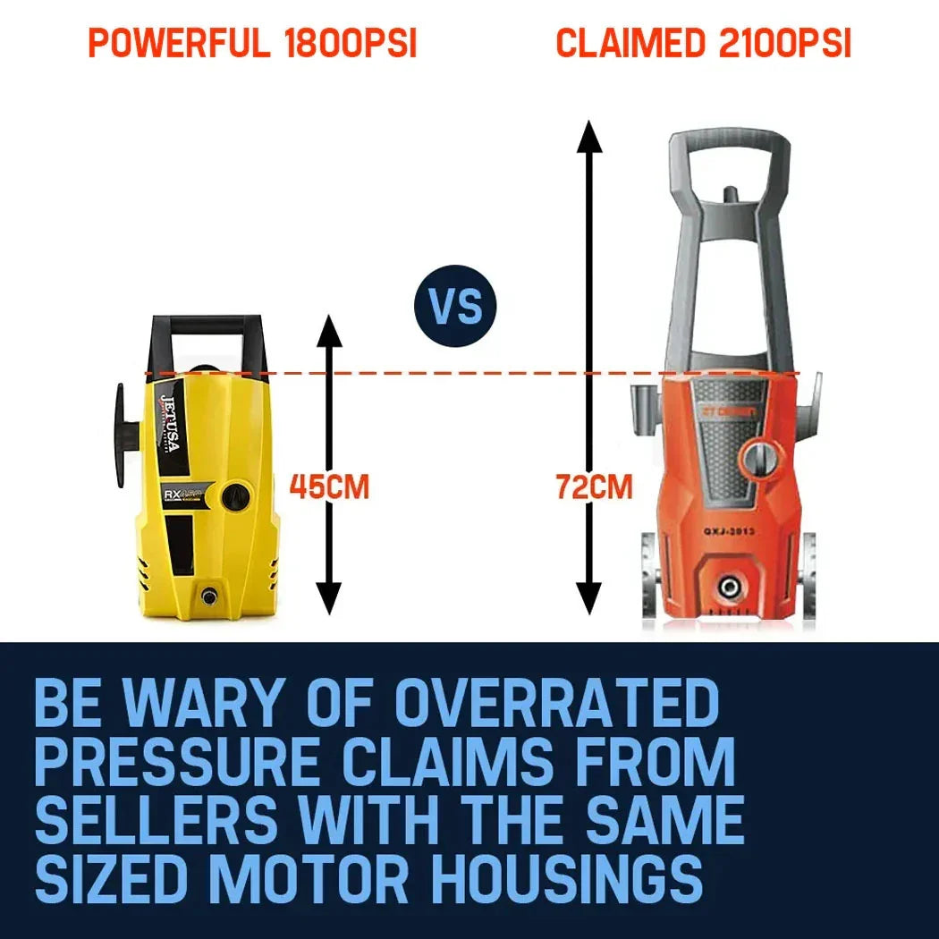 JET-USA 1800 PSI Electric Pressure Washer Water Cleaner 8m Hose