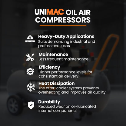 Unimac 100L Belt Drive Air Compressor - 2.6kW 116PSI - view 3