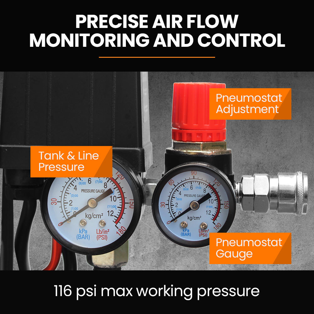 Unimac 100L Belt Drive Air Compressor - 2.6kW 116PSI - view 7