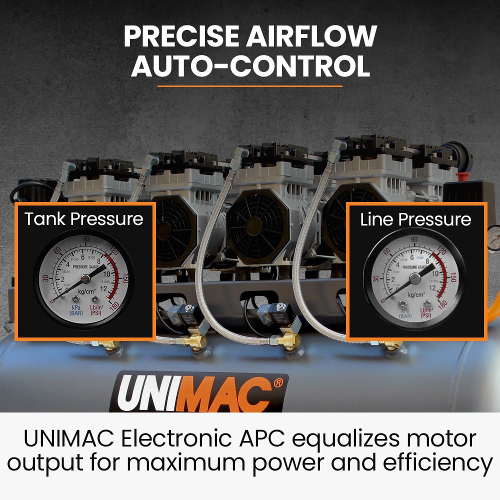 Unimac 150L Quiet Oil-Free Air Compressor - 4.5HP - view 6