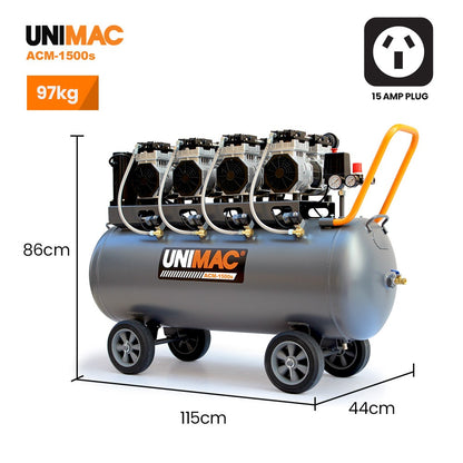 Unimac 150L Quiet Oil-Free Air Compressor - 4.5HP - view 12
