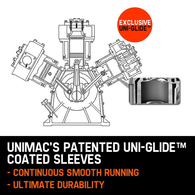 Unimac 8HP Petrol Air Compressor 120L - 115PSI - view 2
