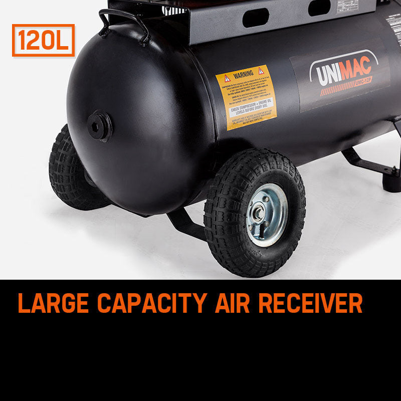 Unimac 8HP Petrol Air Compressor 120L - 115PSI - view 5