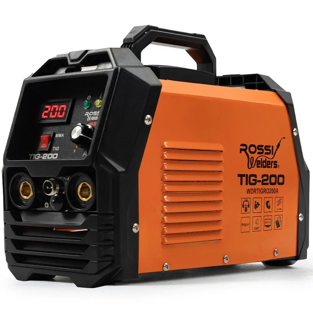 ROSSI NextGenTIG/MMA 200A Welder - TIG-200 HF Start with Argon Gas Regulator