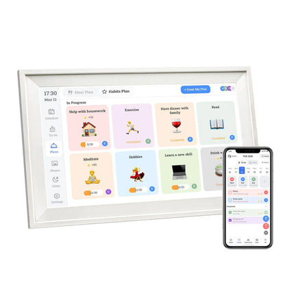 Kitchee 10" Smart Family Calendar Touchscreen Planner White