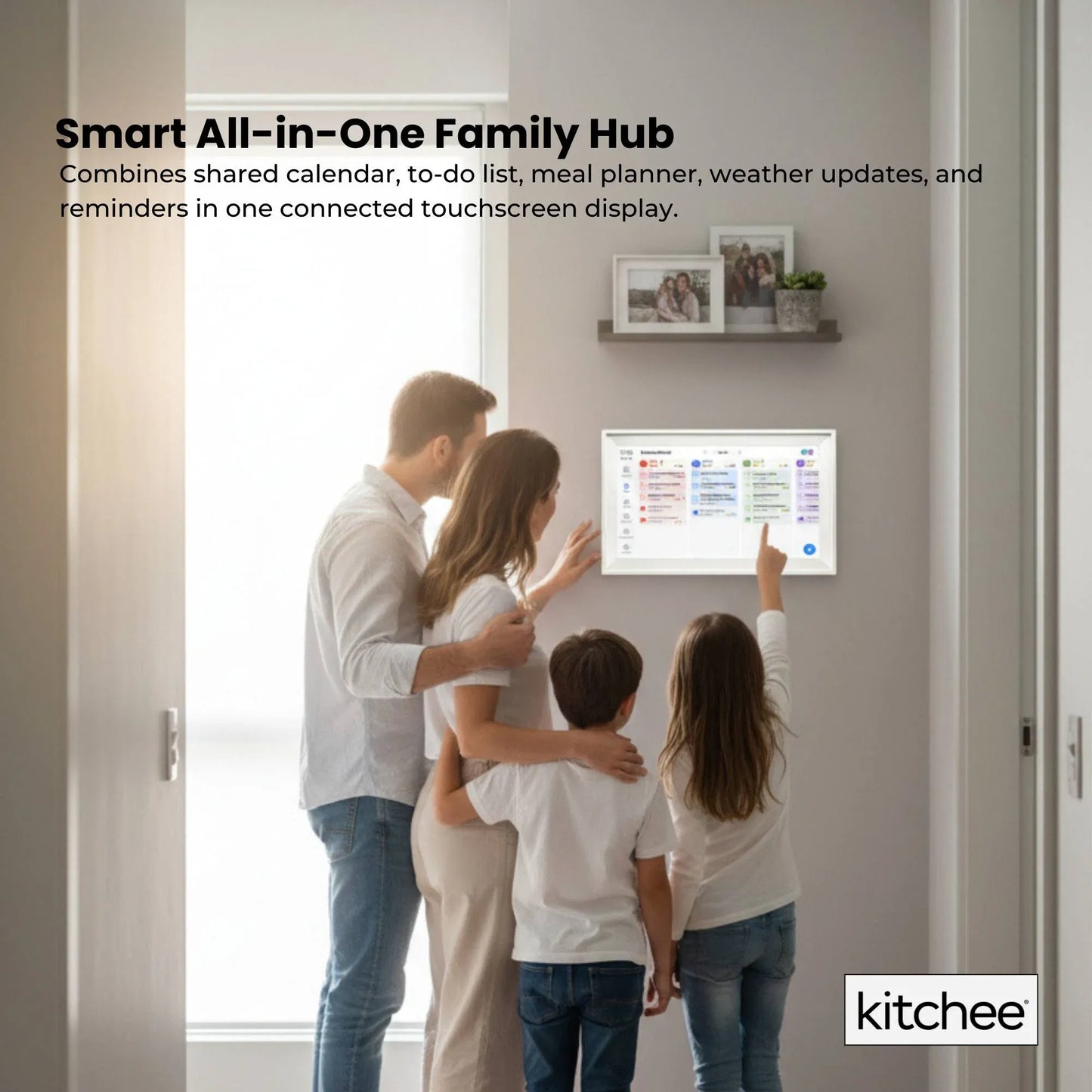 Kitchee 10" Smart Family Calendar Touchscreen Planner White