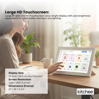 Kitchee 10" Smart Family Calendar Touchscreen Planner White