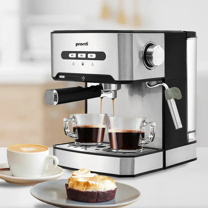 Pronti 1.6L Automatic Coffee Espresso Machine Steam Frother Cappuccino Maker
