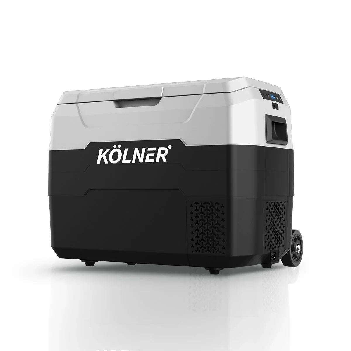 Kolner 40L Portable Fridge Freezer with Trolley - 12V/24V/240V Black