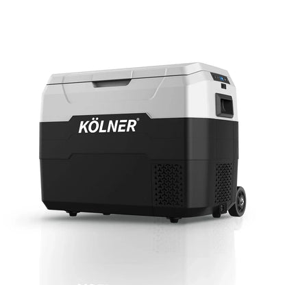 Kolner 40L Portable Fridge Freezer with Trolley - 12V/24V/240V Black