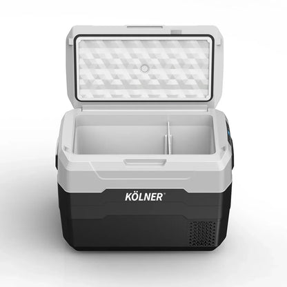 Kolner 40L Portable Fridge Freezer with Trolley - 12V/24V/240V Black