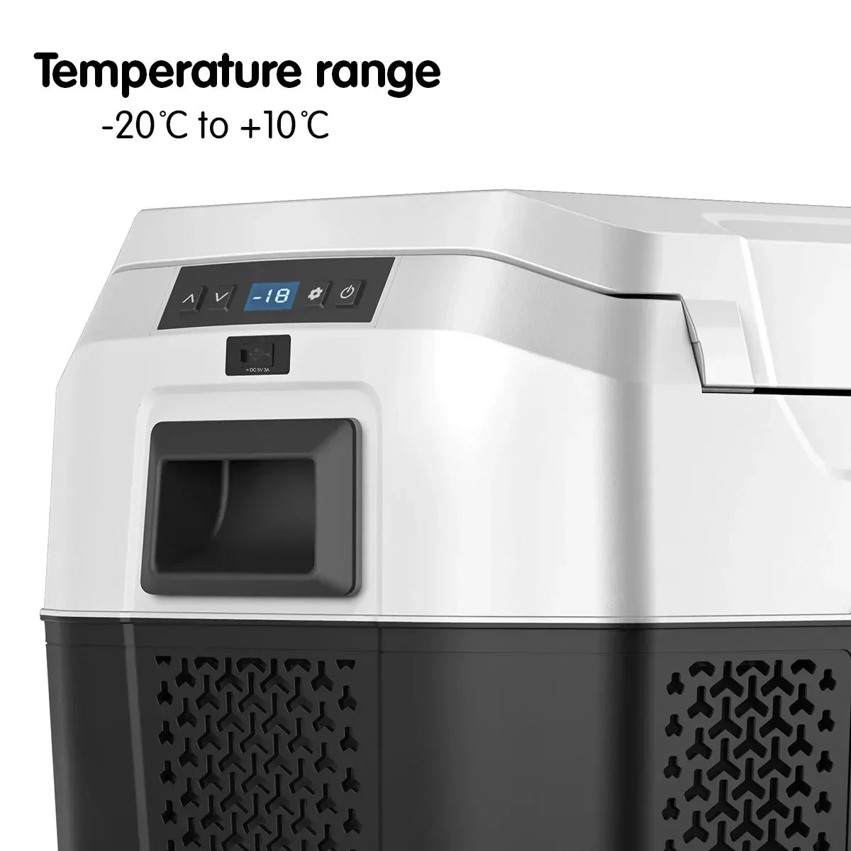Kolner 40L Portable Fridge Freezer with Trolley - 12V/24V/240V Black