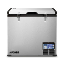 Stainless steel chest freezer with digital display and lockable lid