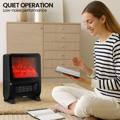 Pronti 2000W 3D Flame Effect PTC Heater UV Sterilisation Air Filter Remote 8Hr Timer SAA