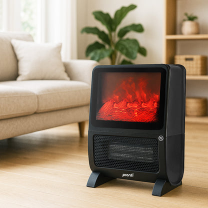 Pronti 2000W 3D Flame Effect PTC Heater UV Sterilisation Air Filter Remote 8Hr Timer SAA