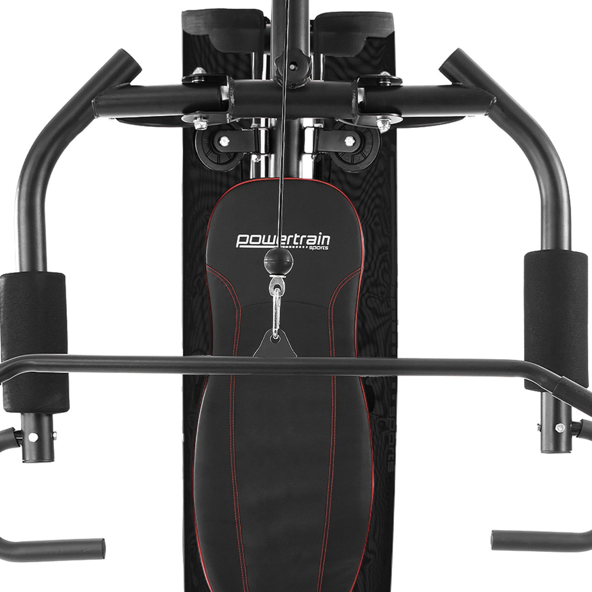 Powertrain Sports home gym machine with padded bench and pull-up bars for strength training