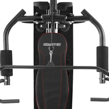 Powertrain Sports home gym machine with padded bench and pull-up bars for strength training