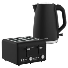 Pronti Silver Noir 4-Slice Toaster & Kettle Bundle 1.7L 2200W STRIX
