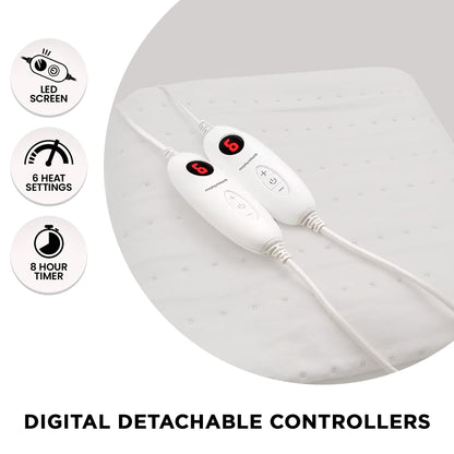 Morphy Richards Electric Blanket Queen 203x152cm 6 Heat Settings Dual Controllers