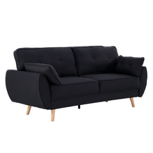 Sarantino 3-Seater Linen Sofa Bed | Black