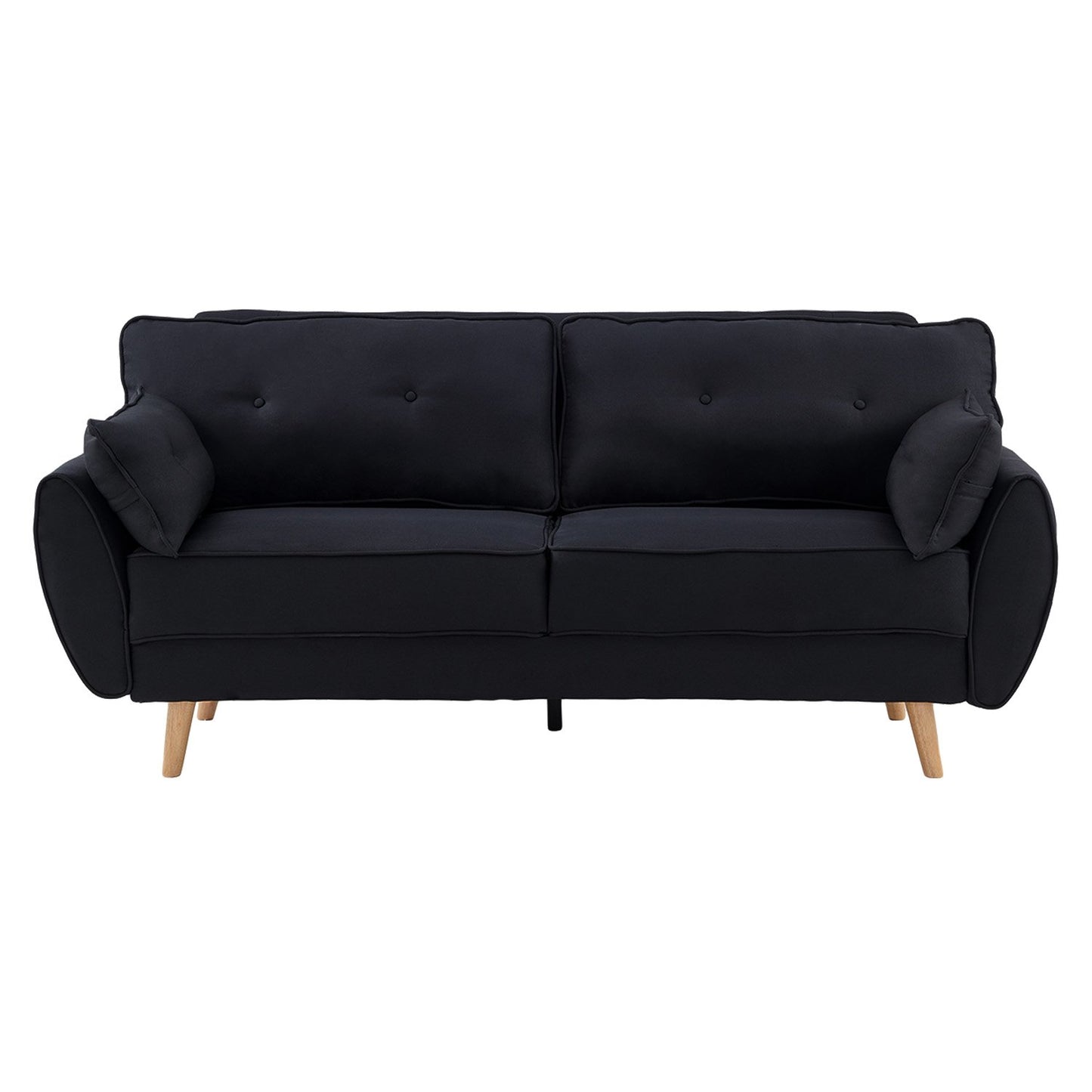 Sarantino 3-Seater Linen Sofa Bed | Black