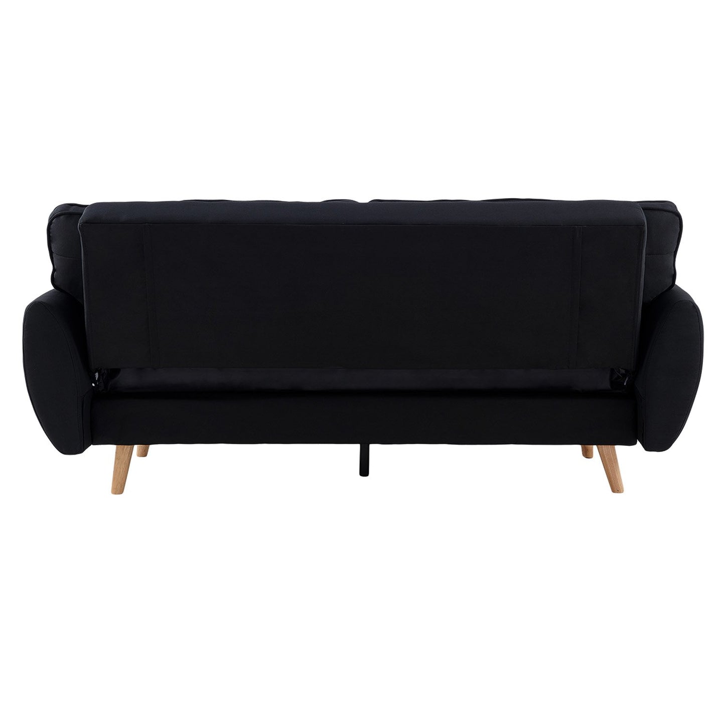 Sarantino 3-Seater Linen Sofa Bed | Black