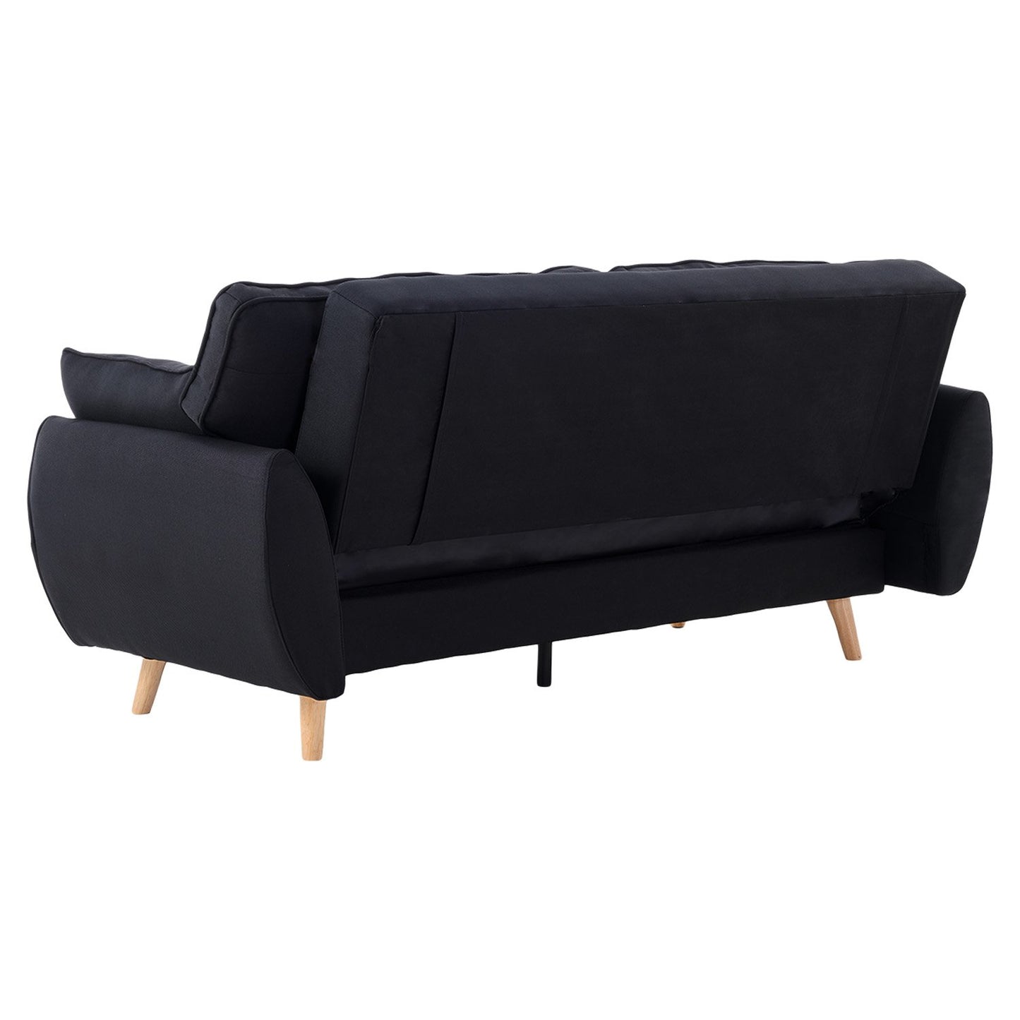 Sarantino 3-Seater Linen Sofa Bed | Black