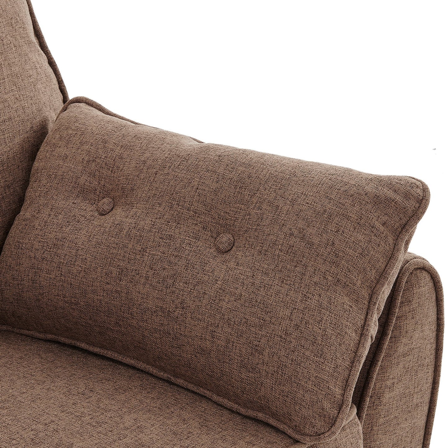Sarantino 3-Seater Linen Sofa Bed | Brown