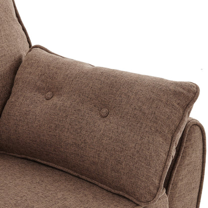 Sarantino 3-Seater Linen Sofa Bed | Brown