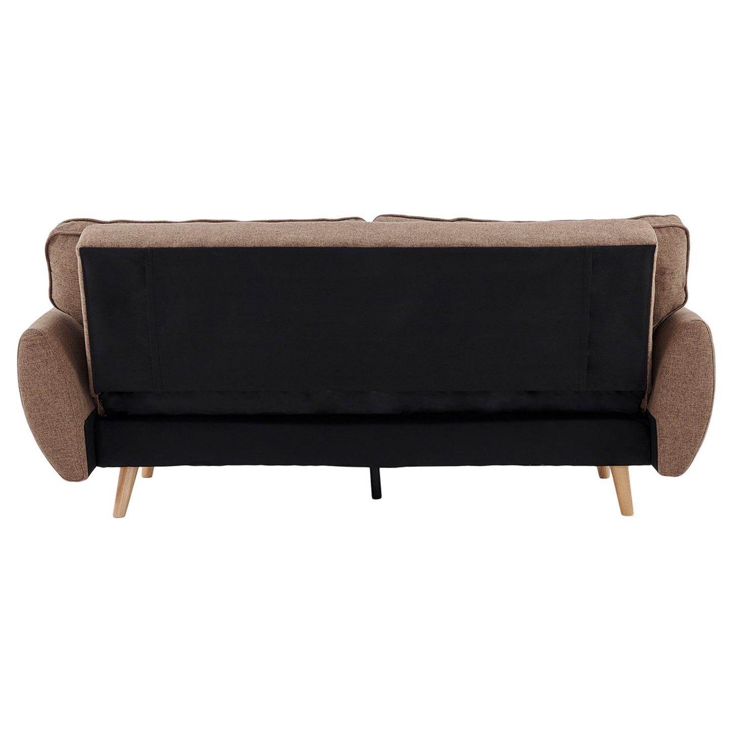 Sarantino 3-Seater Linen Sofa Bed | Brown
