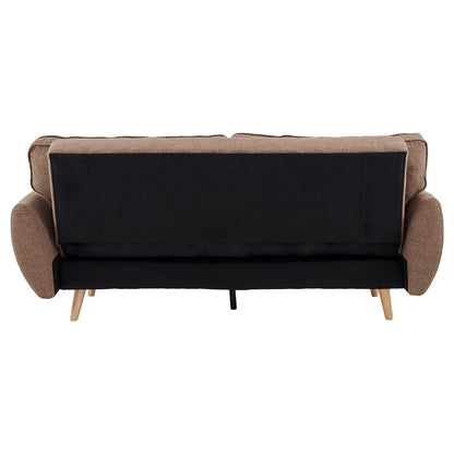 Sarantino 3-Seater Linen Sofa Bed | Brown