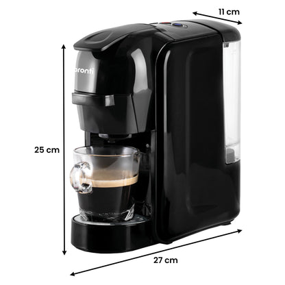 Pronti Silver Noir Breakfast Set HomeMaid 3-in-1 Coffee Machine + 1.7L Kettle + 4-Slice Toaster